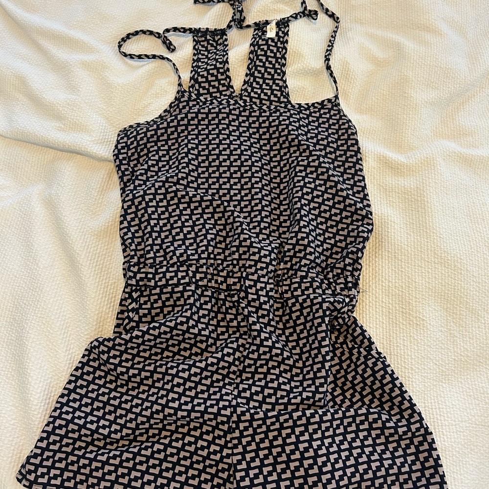 Black and grey Geometric Print Romper
